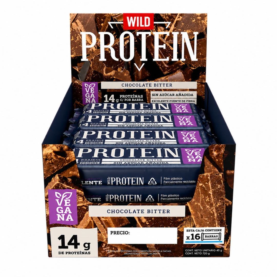 Wild Protein Chocolate Bitter Vegana 16 Unidades